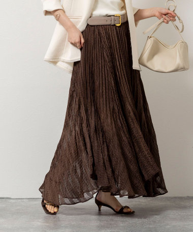 【WEB限定】ウォッシャブルシアーチェックプリーツスカート