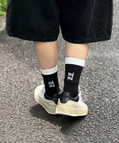 【松葉☆別注アイテム】【nolnol/ノルノル】ロゴリブソックス