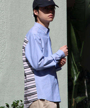 【フレブル刺繍】ボタンダウン コンビシャツ