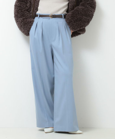 《セットアップ対応》ストレッチツイルワイドパンツ