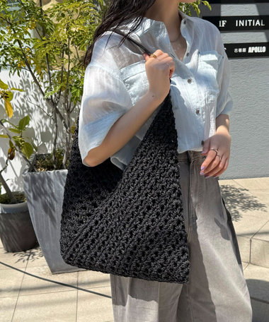 ミックスヤーンペーパー三角バッグ