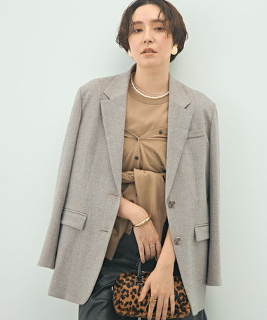 マドモアゼルノンノン 英国 SYDNEY H SHAW生地 テーラードジャケット PAPAS マドモアゼルノンノンMademoiselle NON SYDNEY H SHAW