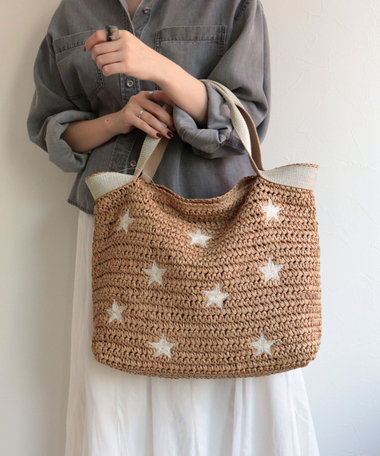 星刺しゅうペーパーバッグ