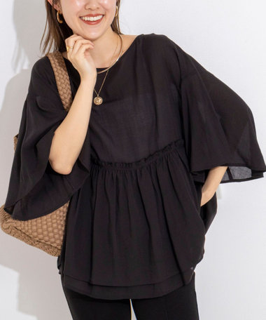 【WEB限定】ダブルギャザーオーバーブラウス