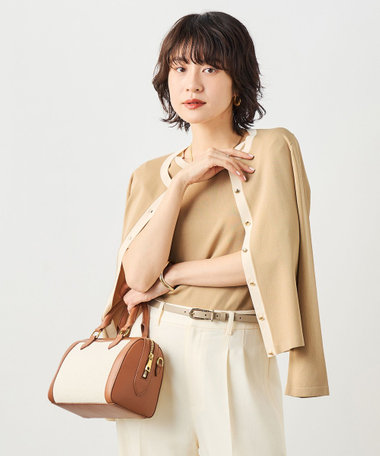 《アンサンブル対応》 《手洗い可能》マルチファンクションクルーネックカーディガン