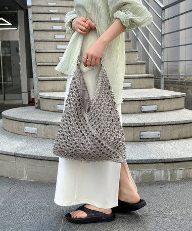 ミックスヤーンペーパー三角バッグ