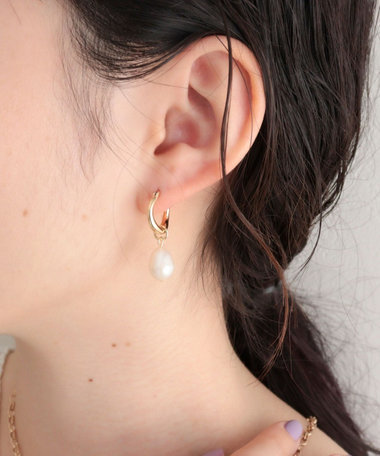 淡水パールリングピアス