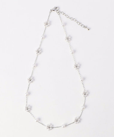 パールフラワーネックレス