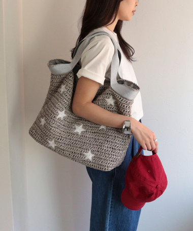 星刺しゅうペーパーバッグ