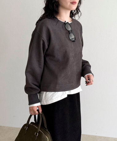フェイクスエードダンボールプルオーバー