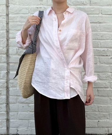 LINEN100 2WAYカシュクールシャツ