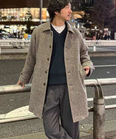 《ビジカジ対応》尾州ビーバーステンカラーコート 25AW