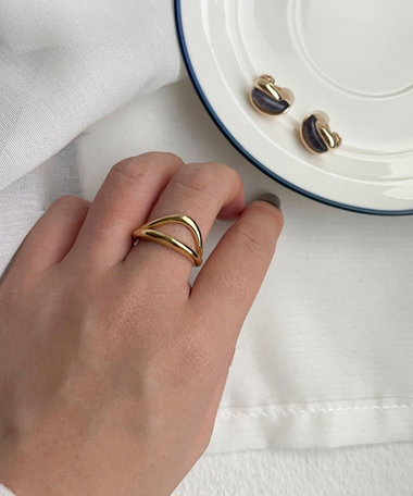 ステンレス2連風リング