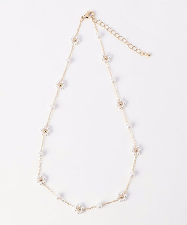 パールフラワーネックレス