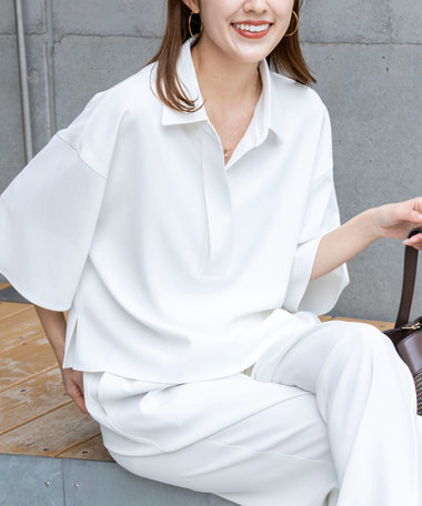 《セットアップ対応》ウォッシャブルイージーツイルシャツ