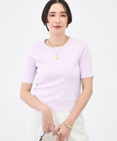 《アンサンブル対応》《手洗い可能》マルチファンクション5分袖プルオーバー