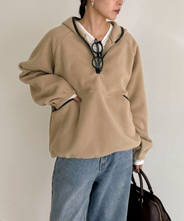 フード付きフリースアノラック