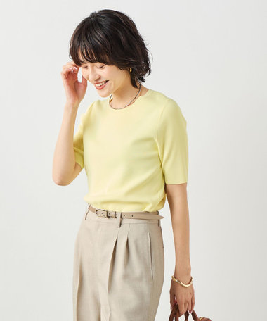 《アンサンブル対応》《手洗い可能》マルチファンクション5分袖プルオーバー