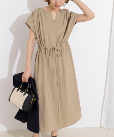 ウォッシャブル前タックワンピース