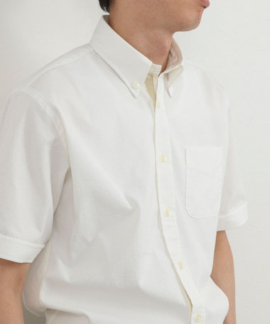 《ビジカジ対応》COOLMAX シアサッカーテープBD SS 半袖ボタンダウンシャツ 26SS