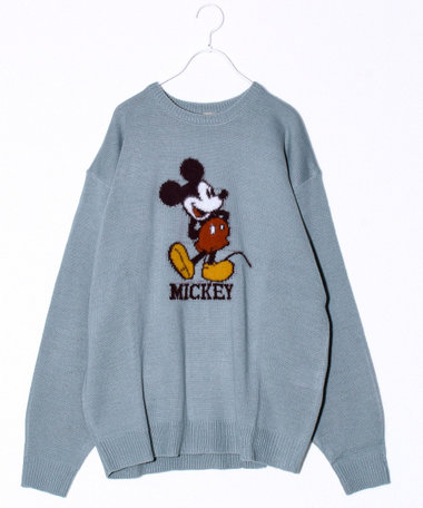 【MICKEY&JERRY】UNISEX シャギージャガードニット