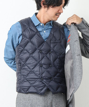 TAION/タイオン】W-BREASTED SNAP BUTTON DOWN GILET ダウンジレ（3