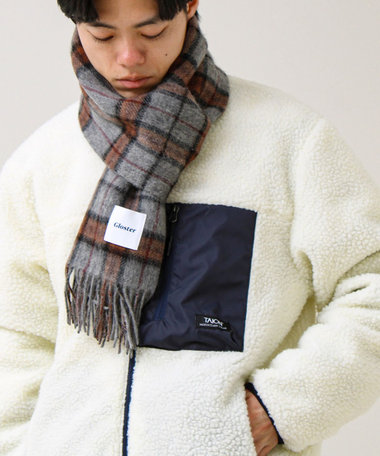 ［WEB限定 SPECIAL PRICE！］【カシミヤブレンド】ウールリバーシブルチェックマフラー