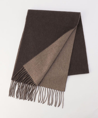 カシミヤ混無地リバーシブルマフラー