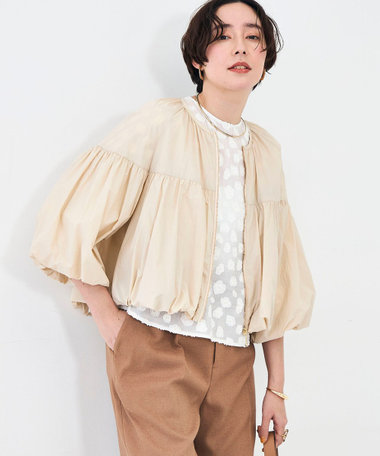 ウォッシャブル撥水ポケッタブルボリュームブルゾン