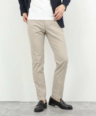 《ビジカジ対応》綿麻COOLMAX スリムフィットパンツ 26SS