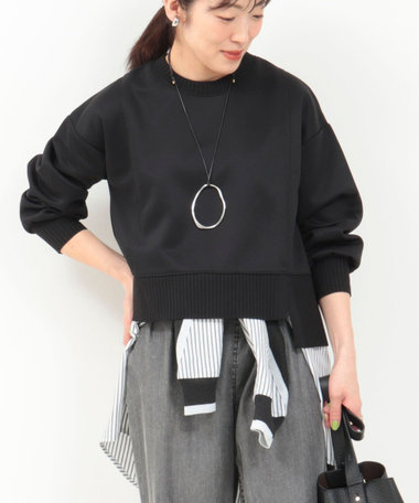 《セットアップ対応》軽量ボンディングドロップスリーブプルオーバーカットソー