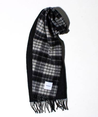 【カシミヤブレンド】ウールリバーシブルチェックマフラー