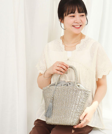 メタリックフィルムカゴバッグ