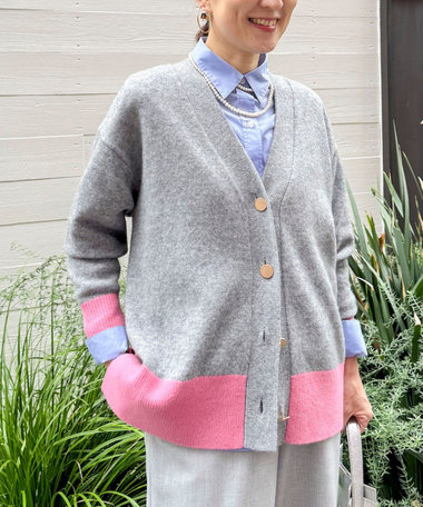 5ＧノアリスゆったりVニットカーディガン