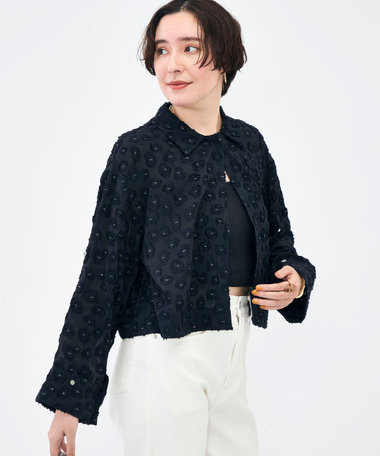 【KIRYU】ウォッシャブル花柄ジャガードシャツ