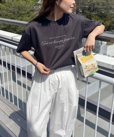 【GEVACO/ゲバコ】バックスリットフロントプリントTシャツ