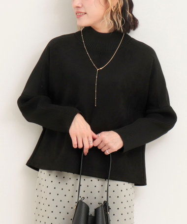 《セットアップ対応》【新色追加】スエード×リブドルマンスリーブプルオーバー