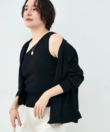 《手洗い可能》アシメントリーカップ付きタンクトップ