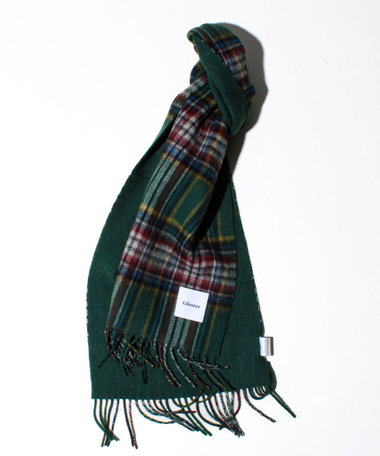 【カシミヤブレンド】ウールリバーシブルチェックマフラー