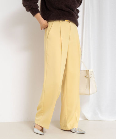 【一部WEB限定サイズ】ウォッシャブルブライトダブルクロスセミワイドパンツ
