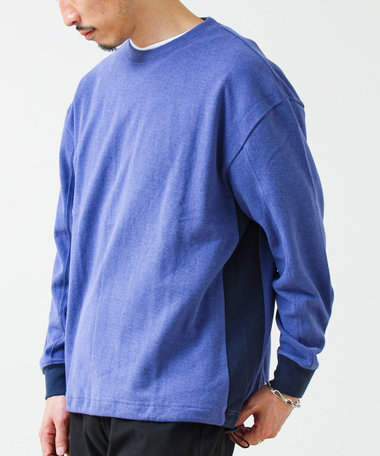 【一枚でサマになる】ブークレ配色ラインプルオーバー