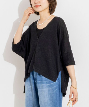 《手洗い可能》フレンチリネンボレロカーデ
