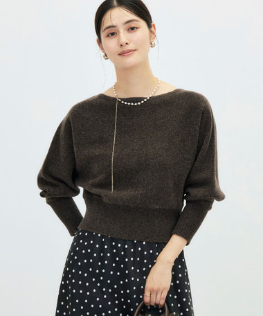 【BECシリーズ】カシミヤ混紡毛ショート丈プルオーバー