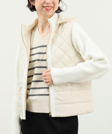 中綿×ニット2WAY切替ジャケット