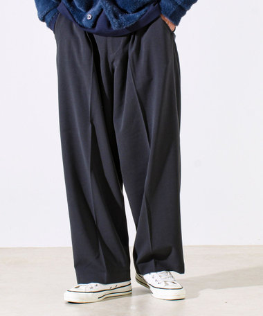 【セットアップ対応】ウールライクワイドパンツ