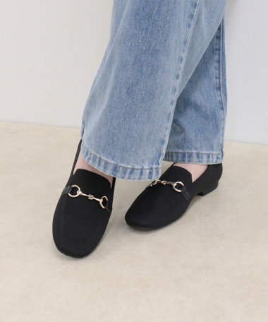 撥水ニットビットローファー