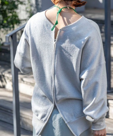 ウォッシャブル2WAYロングジップスウェット