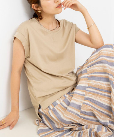 《ノーリーズオリジナル美容Tシャツ》シルクアミノ酸加工オーバーノースリーブ
