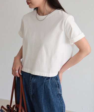 シルケットスムースクロップドTシャツ