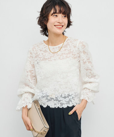 ハイネックフラワープリントブラウス・全3色 | エバーグリーン